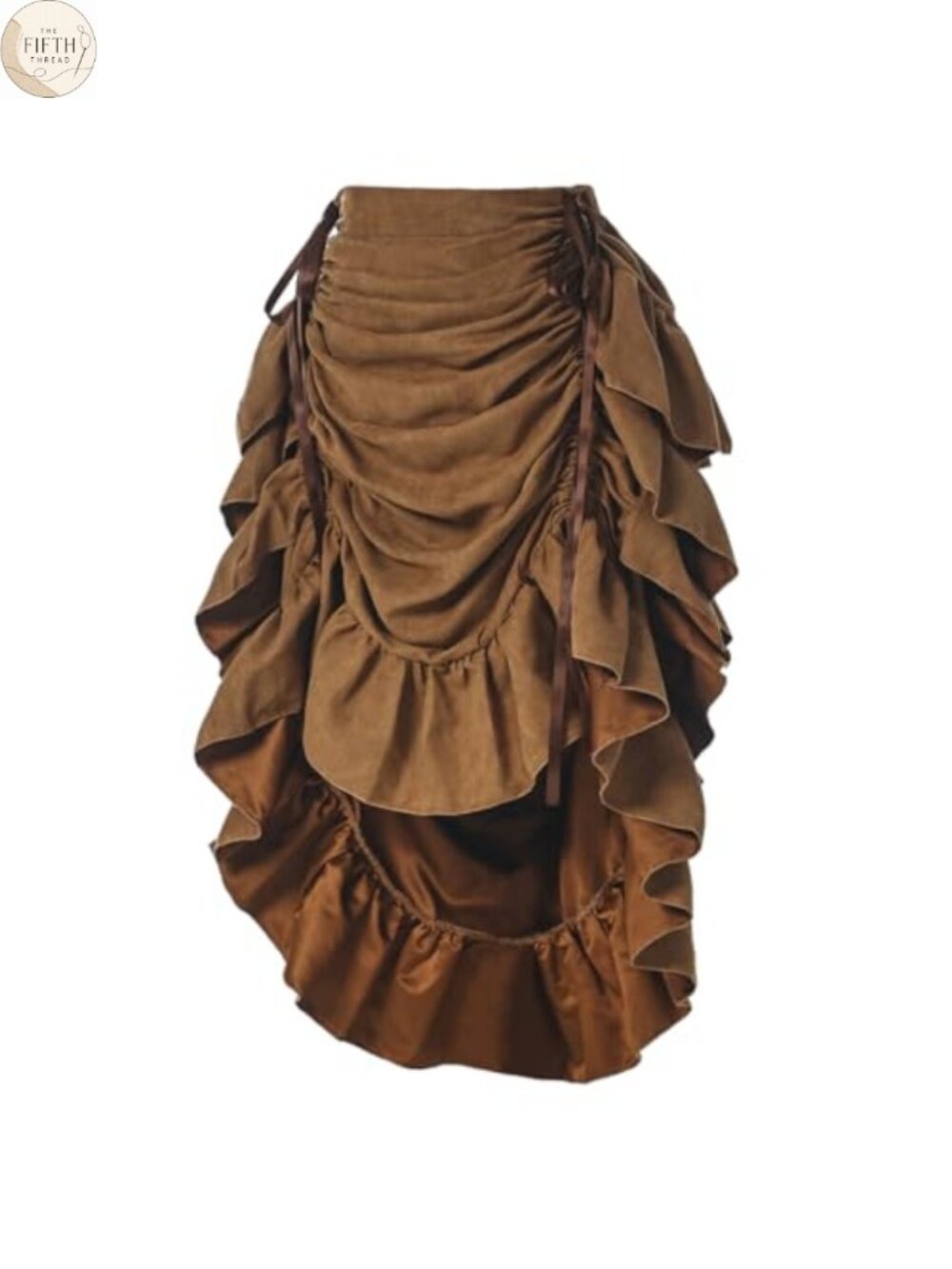 GRACEART Victorian Steampunk Asymmetrical High Low Ruffled Skirt